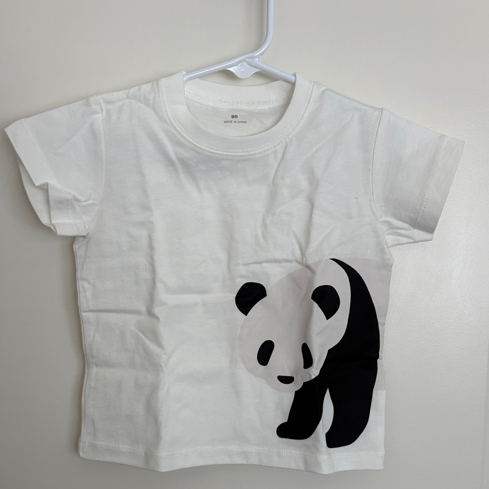 Kids White Panda Graphic Tee